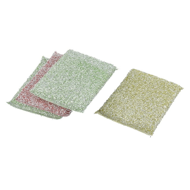 Unique Bargains Metal Wire Sponge Scouring Cleaning Scrub Pads Household Kitchenware Cleaning Tool