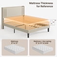 thumbnail image 4 of Hot Sale Wingback Upholstered Queen Bed Frame, Sturdy & Noise-Free Platform Bed, No Box Spring Required, Easy Assembly Beige, 4 of 10
