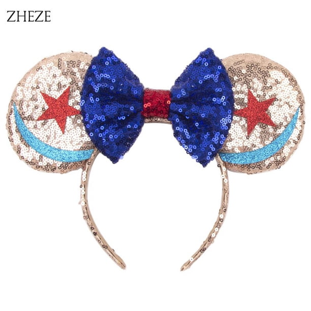 Diadema con orejas de Mickey de Disney para niña y mujer, bandana con lazo de lunares de 5 pulgadas, accesorios para el cabello para fiesta y viaje, gran oferta, 2023