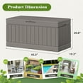 thumbnail image 3 of Favory Deck Box Waterproof Resin Small Deck Box with Lid, Indoor Outdoor Package Delivery Box, Organization and Storage for Patio Furniture, Garden Tools, Outdoor Cushions,80 Gallon,Light Brown, 3 of 9