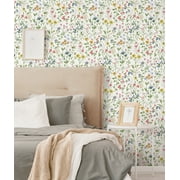 Seabrook Designs Wildflowers Prepasted Wallpaper - 20.5 in. W x 33 ft. L
