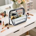 thumbnail image 7 of Standing Pencil Case with Base Large Capacity Stationery Pouch Pen Bag with Zipper for Women Men Watercolor Clipart Snowmen, 7 of 7