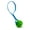 2" / Green / Cerulean Blue Biothane Handle, variant on 🐾 Rubber Spiral Ball Dog Toy with Biothane Handle