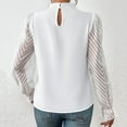 thumbnail image 6 of Mikilon Women Half High Neck Business Blouses Solid Color Long Sleeve Work Top/Shirt, 6 of 6
