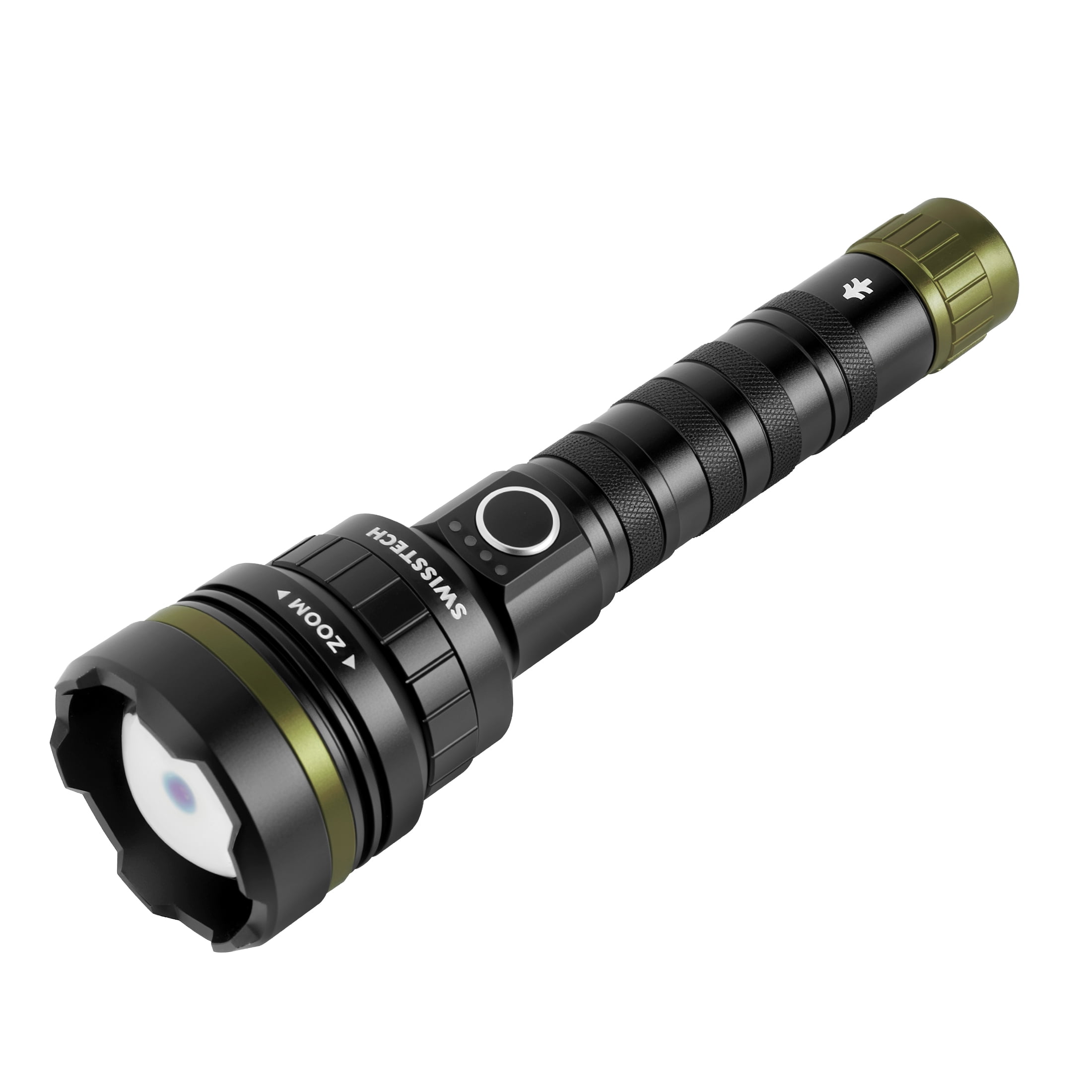 Swiss Tech Teleskop 1380 Lumen, Long Beam, LED Rechargeable Waterproof Flashlight