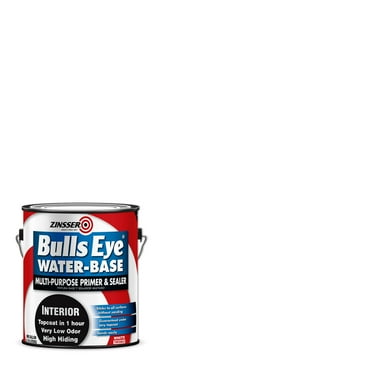 White, Zinsser Bulls Eye Water-Based Flat Primer- 2241, Gallon- 4 Pack