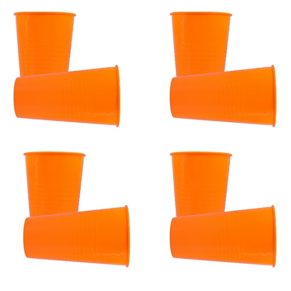 SEWCHICS 12Pcs Thick Plastic Drinkware Orange Beverage Cups Suitable for Holiday Parties