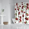 thumbnail image 2 of Candy Cherry Art Shower Curtain - Cute Red Fruit Print Waterproof Quick-Dry Bathroom Curtain, Hotel Style Fade-Resistant Machine Washable Fabric with Metal Grommets, 72x72 Inch, 2 of 5
