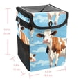 thumbnail image 5 of Cattle Foldable Car Trash Bin with Lid, Leak-proof Mini Garbage Can – Hanging Storage Bag Included, 5 of 6
