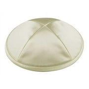 Zion Judaica Deluxe Satin Kippot Bulk Packs or Single Pieces Free Clips (1PC, Ivory/Cream)