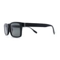 thumbnail image 3 of Classic Mens Tempered Glass Lens Narrow Rectangle Plastic Sunglasses Black, 3 of 4