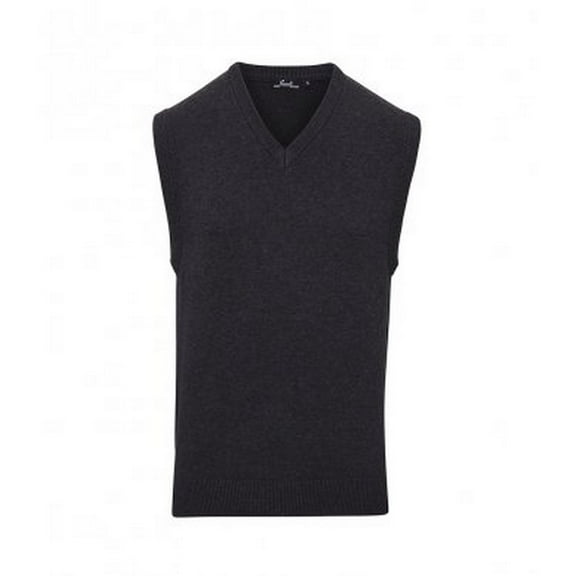 Premier Mens Sleeveless Cotton Acrylic V Neck Sweater