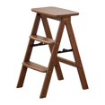 thumbnail image 1 of DOLITY Folding Step Ladder Flower Shelf Wooden Chair 3 Step Ladder for Kitchen Home, 1 of 9