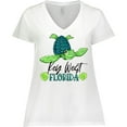 thumbnail image 3 of Inktastic Key West, Florida Happy Sea Turtle Women's Plus Size V-Neck T-Shirt, 3 of 5