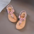 thumbnail image 5 of Honeeladyy Toddler Kid Shoes Toddler Girls Summer Sandals Little Kid Open Toe Princess Dress Flats Sandals Leather Rubber Sole Princess Sandals Pink Sales, 5 of 5