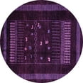 thumbnail image 1 of Ahgly Company Indoor Round Oriental Purple Modern Area Rugs, 3' Round, 1 of 4