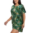 thumbnail image 2 of Balery Thorns Of Macro Cactus Pattern Womens Pajama Sets 2 Piece Soft Short Sleeve Top and Shorts Sleepwear Round Neck Pjs Lounge Set with Pockets-Large, 2 of 7