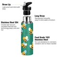 thumbnail image 3 of Yayeee 20oz Insulated Water Bottle Double Wall Stainless Steel with Flip Straw Lid, Green Cartoon Bee Pattern, 3 of 7