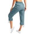 thumbnail image 4 of Mohiass Women's Cargo Capris Hiking Lightweight Quick Dry Summer Outdoor Casual Travel Pants with Pockets Blue S, 4 of 7
