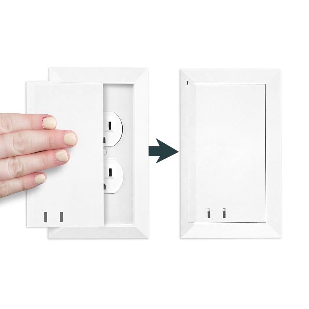 Child Resistant Outlet Cover (2-pack | White) | Duplex Standard Wall Plate | Sliding Door that Locks | Safe & Stylish | Patented Design | Made in the USA | Quick & Easy Installation | Socket Shield