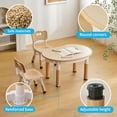 thumbnail image 5 of ZOPan Round Activity Table and Chairs Set, Height Adjustable Plastic Art Desk with 2 Seats, Set Table Set, Maple Top With Natural Border, 5 of 8