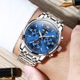 thumbnail image 5 of OLEVS Automatic Watches for Mens Self Winding Mechanical Multifunction Chronograph Luxury Business Dress Moon Phase Stainless Steel Waterproof Luminous Calendar Mens Wrist Watches Reloj Para Hombre, 5 of 13