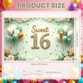 thumbnail image 2 of Gold Glitter Sweet 16 Banner Pastel Balloons 16th Birthday Display Floral Decor Star Pattern Sweet Sixteen Backdrop for Sweet 16 Party Teen Birthday Celebration Indoor Party Decor, 2 of 3