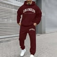 thumbnail image 4 of CONZONE Mens 2 Piece Sweatsuits Casual Men's Jogging Tracksuit Set Letter Graphic Pullover Hoodie Pants Sweat Suit for Men Cozy Fall Winter Athletic Track Suit Outfits, 4 of 4