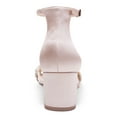 thumbnail image 3 of JEWEL BADGLEY MISCHKA Womens Beige Adjustable Ankle Strap Embellished Perforated Giona Round Toe Block Heel Buckle Dress Slingback Sandal 9.5 W, 3 of 3