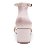 SPLENDID Womens Beige Padded Adjustable Strap Lug Sole Karlyn Round Toe Block Heel Buckle Leather Boots Shoes