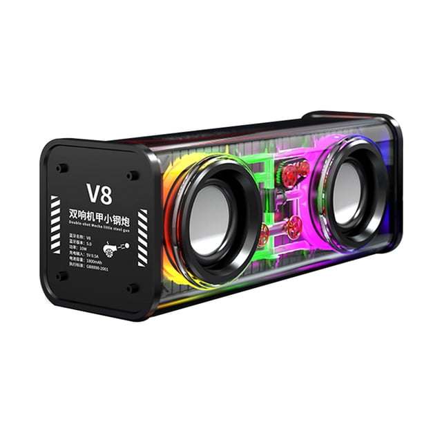 Altavoz estéreo inalámbrico transparente Mecha Luz colorida 1800mAh Suministros para fiestas