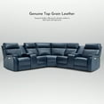thumbnail image 4 of 117" Leather Reclining Sectional, 2 Power Recliners, Dual Storage Console & USB and USB-C Port, 4 of 9