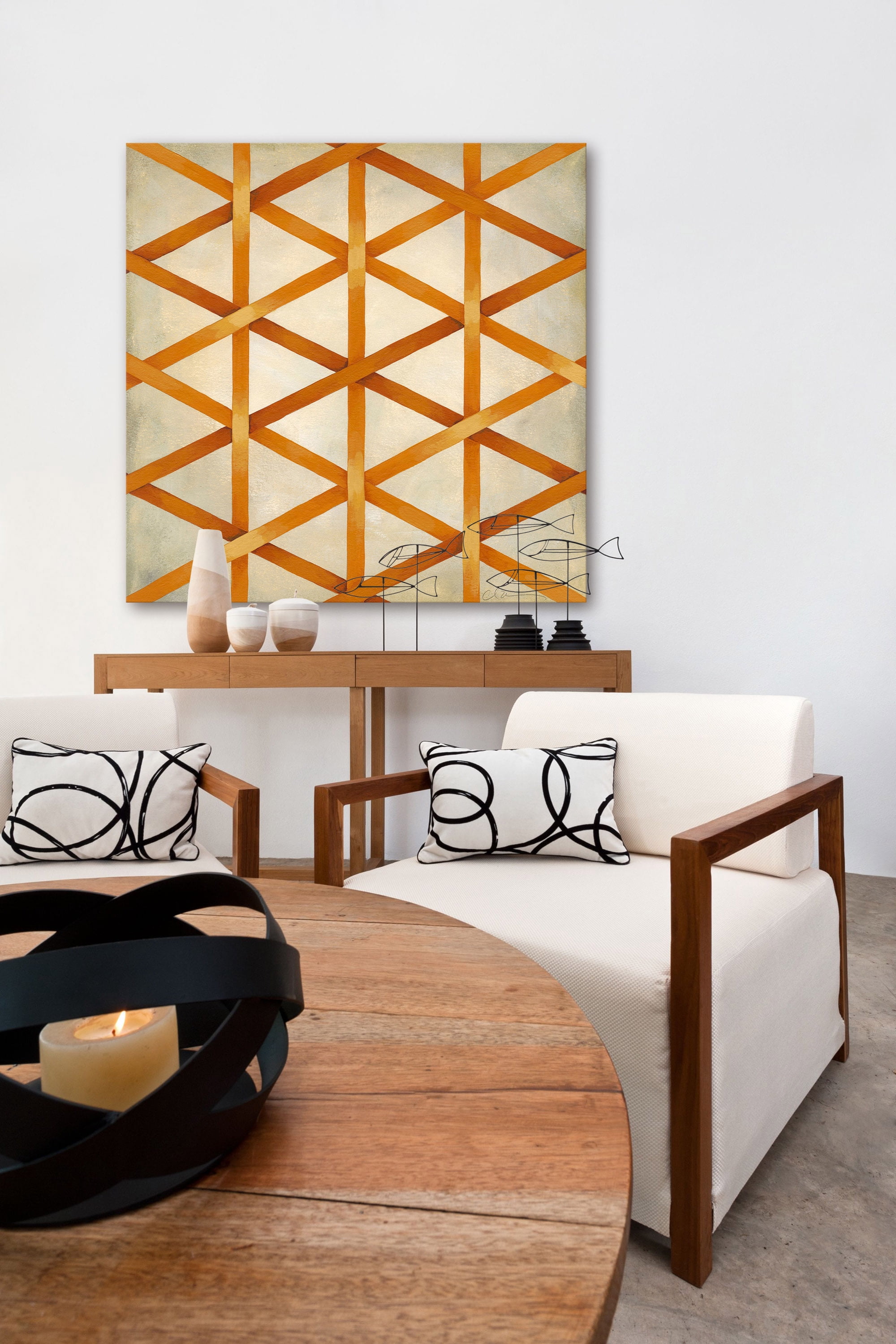 "Woven Symmetry IV" Painting Print on Wrapped Canvas
