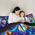 thumbnail image 5 of Castle Fairy Safari Wolf 2Pcs Bedding Comforter Set for Boys Men,Woodland Wildlife Twin Comforter Sets,Woodland Animal Breathable Bedding Set,Lightweight Room Decor, 5 of 8