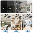 thumbnail image 4 of Doozoler 72 inch Indoor Outdoor Industrial Large Ceiling Fan with Light Remote,7 Blades Quiet DC Fan for Outside Porch Shop Garage, 4 of 14