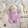 thumbnail image 2 of 2t Girls Clothes Preemie Boy Clothes Baby Warm Bear Footie Romper Thick Jumpsuit Winter Outerwear, 2 of 6