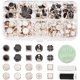thumbnail image 1 of 100 botones de perla, 10 estilos diferentes, botones retro de plástico con vástago de perla, con aguja e hilo para manualidades de costura., 1 of 5