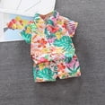thumbnail image 3 of Yievot 1-6 Year Old Toddler Baby Boy 2 Piece Outfits Boho Floral Print Short Sleeve Button Front Shirt and Shorts Set 2025 Summer Holiday Beach Wear Kid Boys Sets, 3 of 5