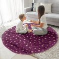 thumbnail image 3 of Purple Christmas Star Pattern Round Blanket,Comfortable Soft Flannel Throw Blanket,All Season,Warm Lightweight Blankets for Sofa Bed Couch Living Room Chair 47"x47", 3 of 5