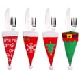 thumbnail image 3 of Tableware Fork Knife Holder Bag Navidad 2021 Noel Christmas Decorations for Home Dinner Table Decor New Year 2022 Christmas Gift, 3 of 5
