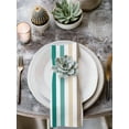 thumbnail image 2 of Teal Brown Stripe Cloth Napkins Set of 8 Reusable Dinner Napkins, Gradient Geometric Vertical Striped Cocktail Napkin Washable Table Napkins for Wedding/Holiday Party/Baby Shower 20"x20", 2 of 7
