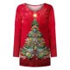 thumbnail image 4 of Puntoco, camisas casuales de manga larga para mujer, suéter, túnica suelta, tops, blusa con cuello en V y estampado navideño Puntoco Puntoco-5191, 4 of 5