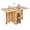 Red Oak, variant on Folding Dining Table, 47.2" x 28.3" Drop Leaf Kitchen Table with 1 Drawer and 2 Open Storage Shelves for Small Space Dining Room Kitchen Rectangular Modern (Red Oak)