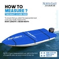thumbnail image 5 of NEH Boat Cover, Thick Heavy Duty Fabric, Fade-Proof, Waterproof, 12'-14', Trailerable, Fits Tri-Hull Fishing Ski Pro-Style Bass Runabout (Blue), 5 of 5