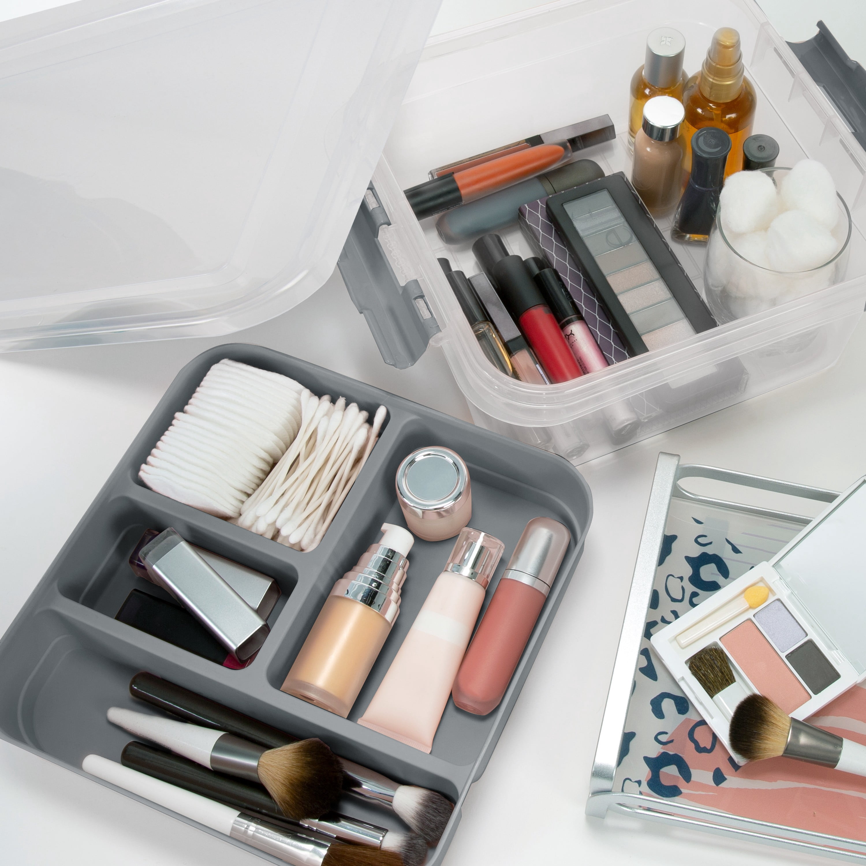 Simplify 5 Compartment Gift Supply Storage Box in Grey