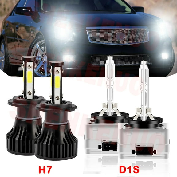 H7 LED High Beam Bulbs for Cadillac Escalade 2015-2016 D1S Low Beam Xenon HID Headlights 4pcs