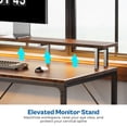 thumbnail image 6 of SUPERJARE Desk with Drawers, 46" Gaming Desk with LED Lights, Computer Desk Small Office Desk with Outlets, Writing Desk for Bedroom in Brown, 6 of 8