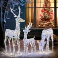 thumbnail image 2 of VINGLI Lighted Reindeer Christmas Decoration, 3-Piece Deer Family Set with Pre-lit 270 LED, Christmas Deers for Outdoor Indoor Ornament with Ground Stakes and Zip Ties, Plug-in, Iridescent, 2 of 7