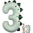 thumbnail image 1 of Yanonmyfd Dinosaur Number 2 Balloon, 36 Inch Matcha Green Foil Number Balloon for Dinosaur Birthday Party Decorations, Kids Jungle Theme,Matcha,3rd, 1 of 16