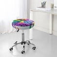 thumbnail image 7 of Hirioo Colorful Glitter Dagon Fruit for Round Bar Stool Seat Covers Washable Stool Cushion Slipcover Elastic Bar Chair Covers for 12-14 Inch Chair-14 inch, 7 of 7